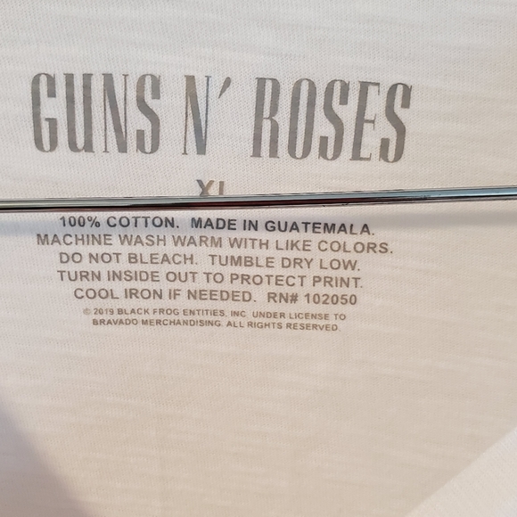 Guns N Roses band tee graphic skull rose grunge rock punk size XL white black - Picture 4 of 5